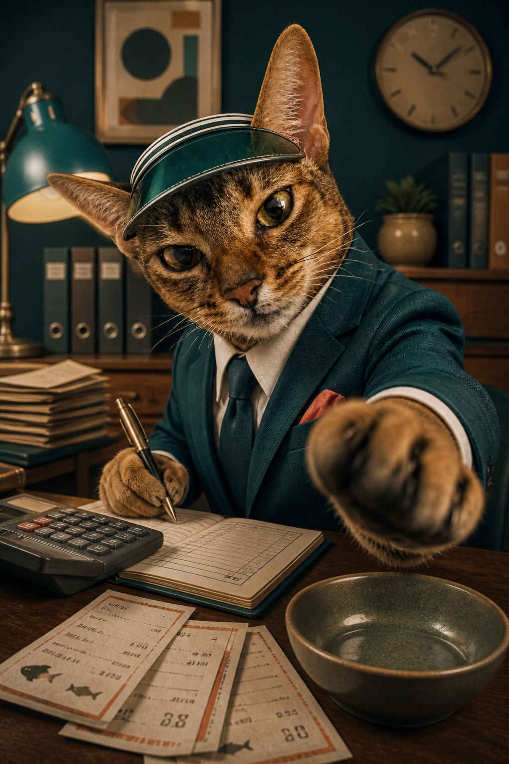 Auditor Pupa reviewing the meal ledger